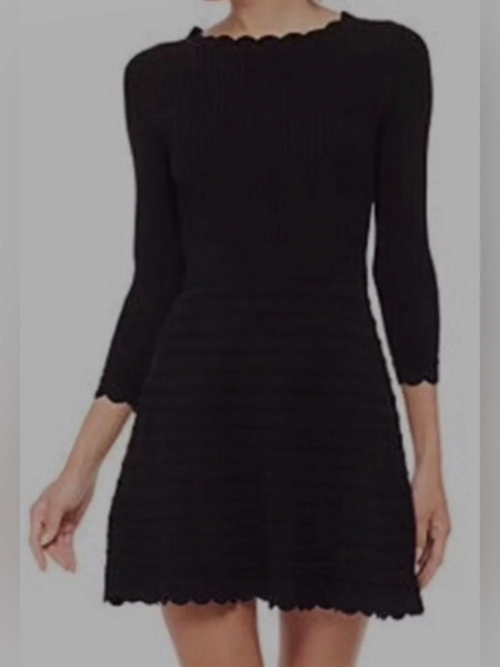 kate spade scalloped fit & flare knit dress Sz 8 Pd $349